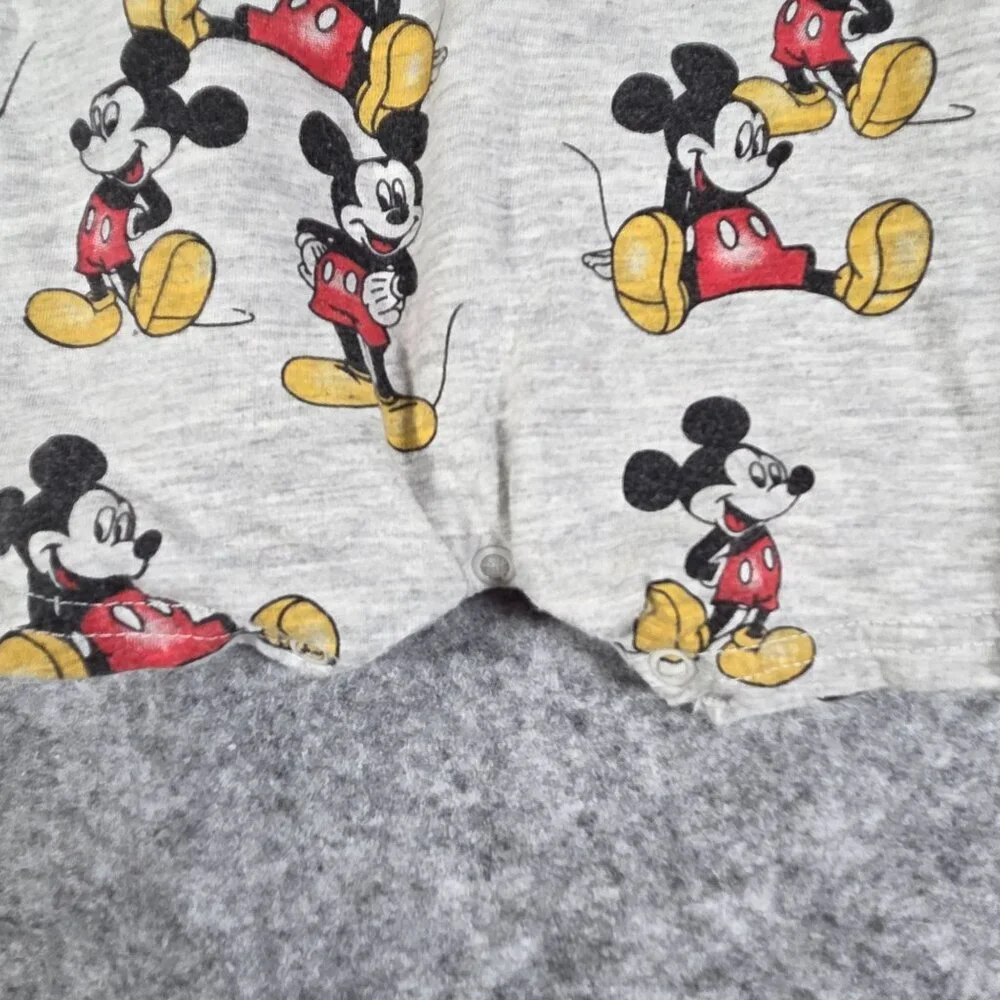 Disney Baby Mickey Mouse Romper Gray All Over Print One Piece Outfit